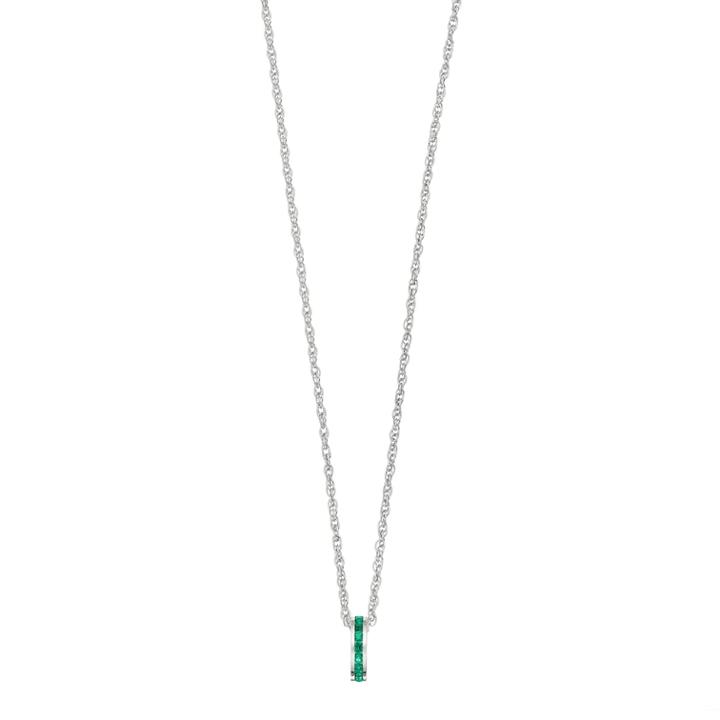Traditions Sterling Silver Channel-set Lab-created Emerald Birthstone Pendant Necklace, Women's, Size: 18, Green