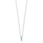 Traditions Sterling Silver Channel-set Lab-created Emerald Birthstone Pendant Necklace, Women's, Size: 18, Green