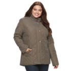 Plus Size Kc Collections Diamond Quilted Jacket, Women's, Size: 3xl, Green Oth