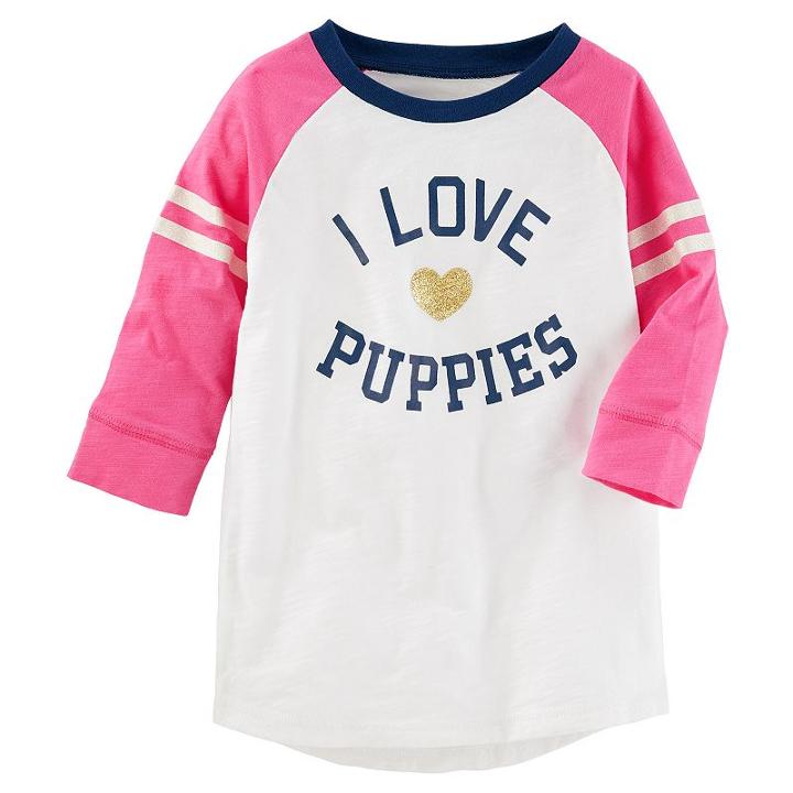 Girls 4-12 Oshkosh B'gosh&reg; Animal Raglan Tee, Size: 6x, White