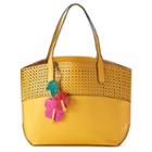Mondani Mari Perforated Double Shoulder Bag, Women's, Yellow