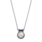 Simply Vera Vera Wang Simulated Pearl Necklace With Swarovski Crystals, Women's, Blue