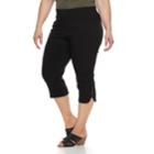 Plus Size Briggs Pull-on Capris, Women's, Size: 18 W, Black
