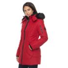 Women's Halitech Radiance Faux-fur Trim Hooded Parka, Size: Xl, Red