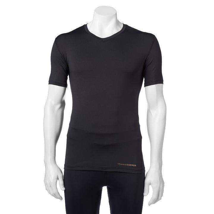 Men's Tommie Copper Recovery Compression V-neck Shirt, Size: Xxl, Black