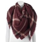 Lc Lauren Conrad Plaid Blanket Square Scarf, Women's, Red Other