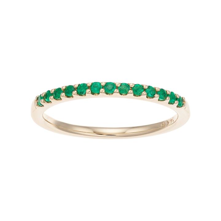 Boston Bay Diamonds 14k Gold Emerald Stack Ring, Women's, Size: 6, Green