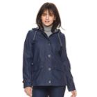 Women's Weathercast Hooded Rain Jacket, Size: Medium, Blue (navy)