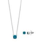 Dana Buchman Solitaire Necklace & Stud Earring Set, Women's, Blue