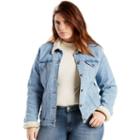 Plus Size Levi's Sherpa-lined Denim Trucker Jacket, Women's, Size: 2xl, Blue Other