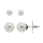 Simply Vera Vera Wang Simulated Pearl Nickel Free Stud Earring Set, Women's, White