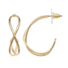 Napier Crisscross Tube Nickel Free Semi-hoop Earrings, Women's, Gold