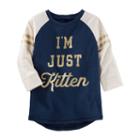 Girls 4-12 Oshkosh B'gosh&reg; Animal Raglan Tee, Size: 10, Med Blue
