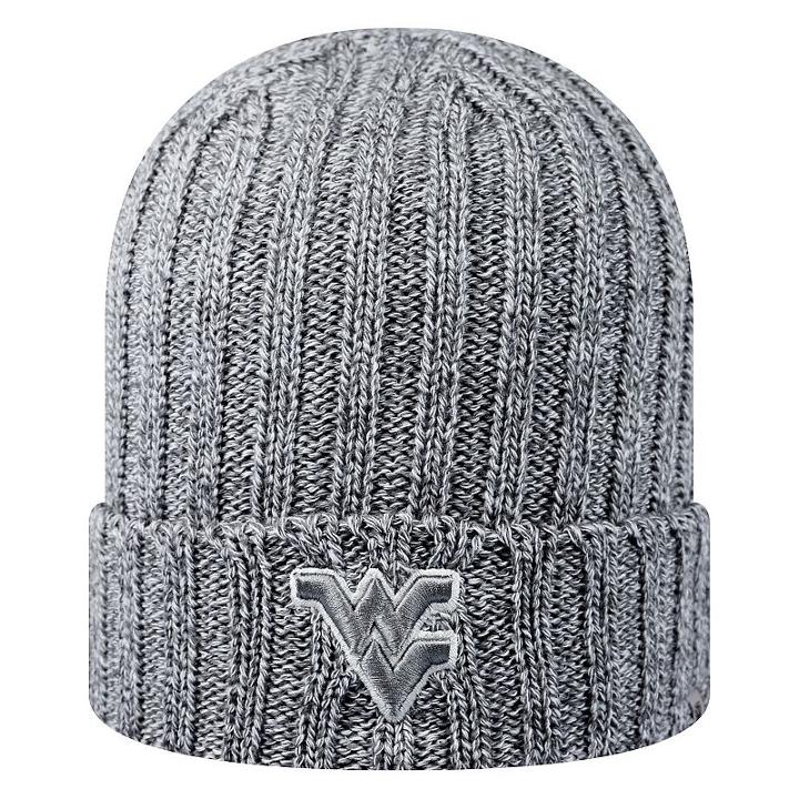 Adult Top Of The World West Virginia Mountaineers Two Below Beanie, Med Grey