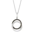 Sterling Silver 1/10 Carat T.w. Black & White Diamond Circle Pendant Necklace, Women's, Size: 18
