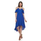 Women's Jennifer Lopez Cold-shoulder High Low Dress, Size: Xl, Blue