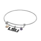 Fiora Sterling Silver Louisiana State Tigers Charm Bangle Bracelet, Women's, Purple