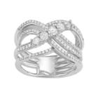 10k White Gold 1 Carat T.w. Diamond Woven Ring, Women's, Size: 7