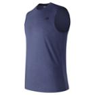 Men's New Balance Heathered Tech Tee, Size: Small, Blue