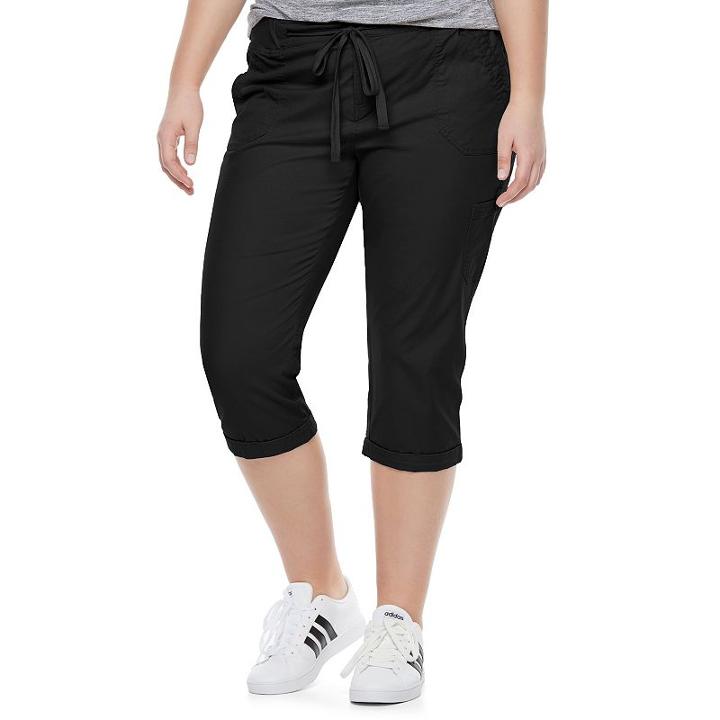 Juniors' Plus Size So&reg; Utility Capri Pants, Girl's, Size: 1xl, Black