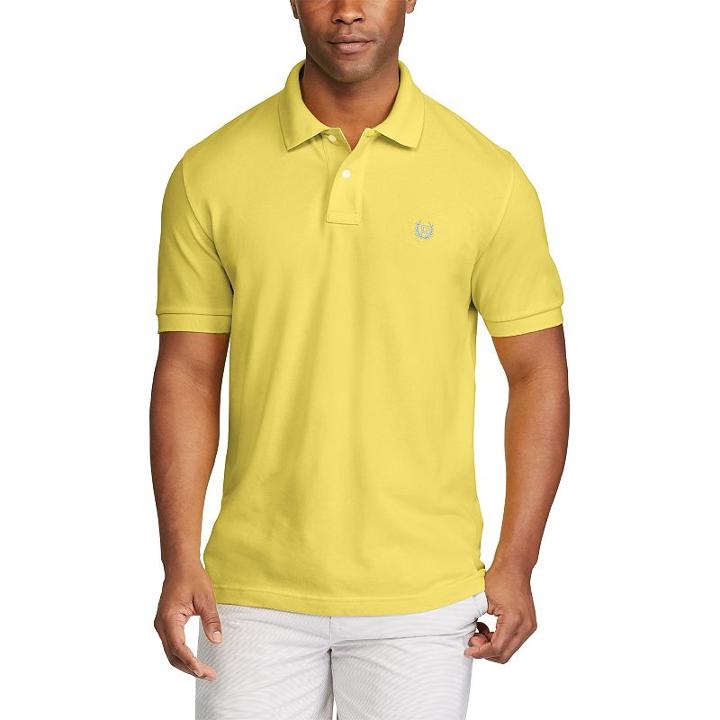 Men's Chaps Stretch Solid Pique Polo, Size: Medium, Yellow