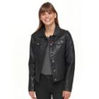 Women's Levi's Classic Faux Leather Trucker Jacket, Size: Xl, Black
