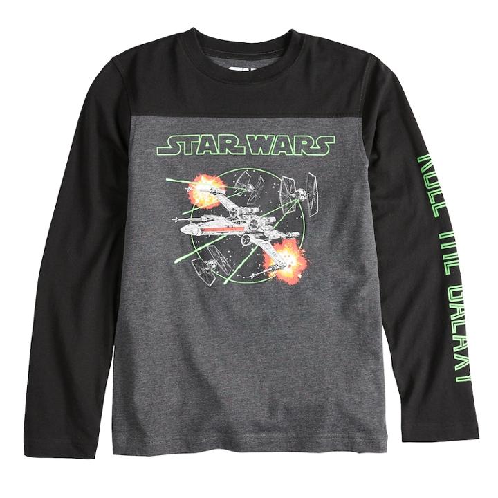 Boys 8-20 Star Wars X-wing Starfighter Tee, Size: Medium, Dark Grey