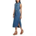 Women's Chaps Jean Shirtdress, Size: Xs, Blue