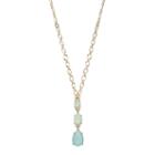 Lc Lauren Conrad Graduated Green Teardrop Y Necklace, Women's, Lt Green