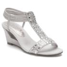 New York Transit Fancy Jewels Women's Wedge Sandals, Size: Medium (8), Light Grey