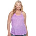 So, Juniors' Plus Size &reg; Strappy Back Tank, Girl's, Size: 2xl, Med Purple