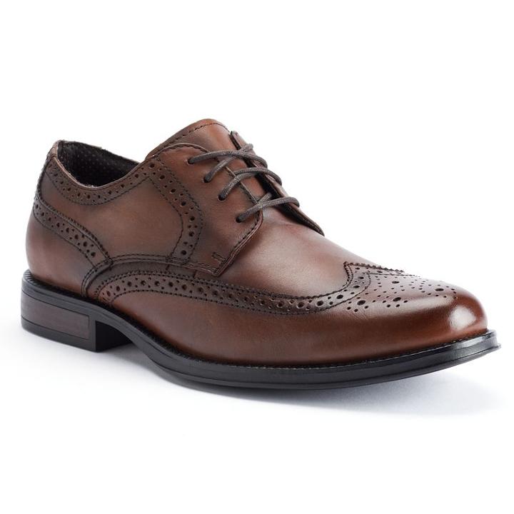 Chaps Astor Men's Wingtip Oxford Shoes, Size: Medium (8.5), Med Brown