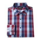Men's Apt. 9&reg; Slim-fit Premier Flex Collar Plaid Stretch Dress Shirt, Size: 16-32/33, Red