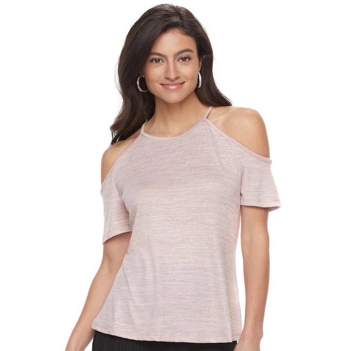 Women's Jennifer Lopez Cold-shoulder Top, Size: Xl, Pink