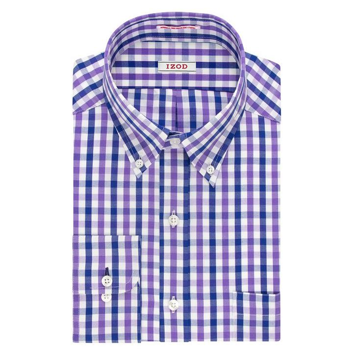 Men's Izod Slim-fit Performx Wrinkle-free Dress Shirt, Size: 17-32/33, Purple Oth