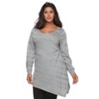 Plus Size Apt. 9&reg; Textured Asymmetric Hem Tunic Top, Women's, Size: 1xl, Med Grey