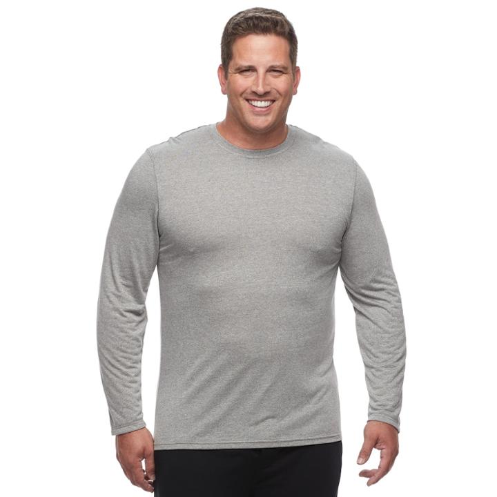 Big & Tall Van Heusen Crewneck Performance Lounge Tee, Men's, Size: L Tall, Light Grey