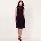 Women's Lc Lauren Conrad Mockneck Floral Lace Dress, Size: Xxl, Black