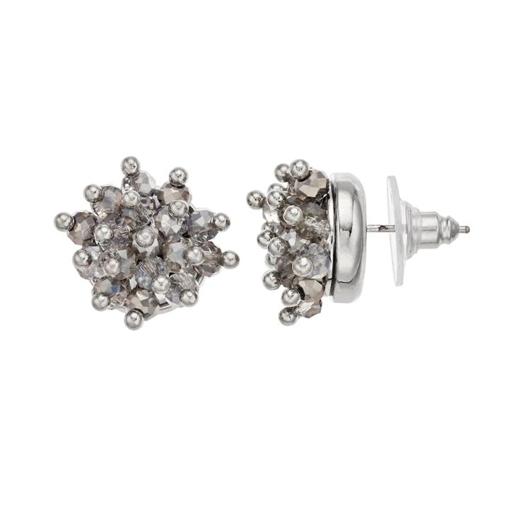 Simply Vera Vera Gray Bead Cluster Stud Earrings, Women's, Silver