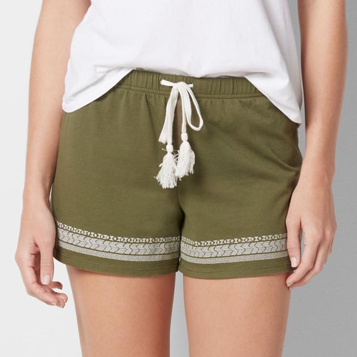 Women's Sonoma Goods For Life&trade; Graphic Jersey Knit Shorts, Size: Xs, Dark Green