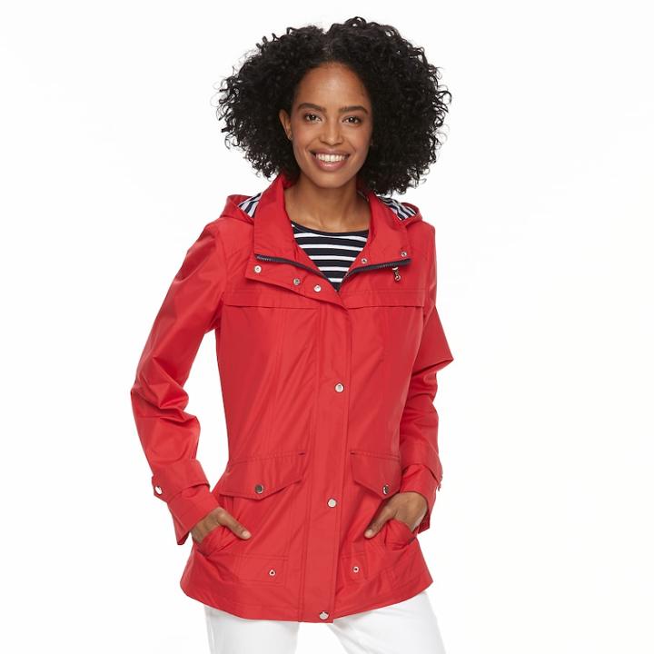 Women's D.e.t.a.i.l.s Radiance Hooded Lightweight Jacket, Size: Xl, Red