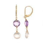 14k Gold Amethyst & Rose Quartz Drop Earrings, Women's, Multicolor