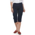 Women's Croft & Barrow&reg; Pull-on Polished Skimmer Capris, Size: 6, Blue (navy)