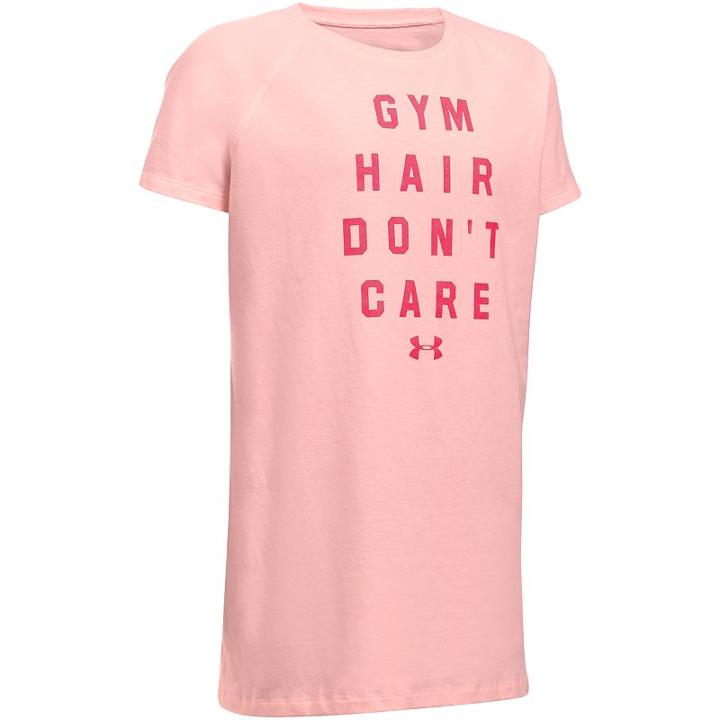 Girls 7-16 Under Armour Gym Hair Don't Care Short Sleeve Tee, Girl's, Size: Medium, Ovrfl Oth