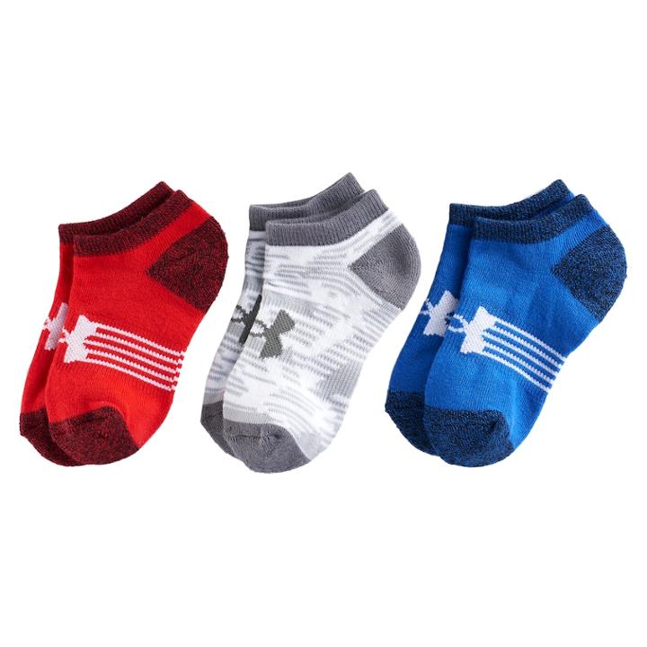 Boys 8-20 Under Armour Statement 3-pack No-show Socks, Size: 7-8.5, Blue