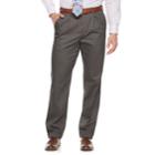 Men's Croft & Barrow&reg; Classic-fit Pleated No-iron Stretch Pants, Size: 33x29, Light Grey