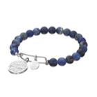 Love This Life Peace Hope Love Silver Plated Sodalite Beaded Bracelet