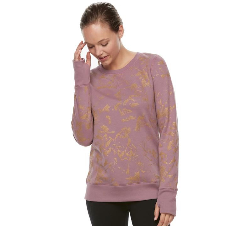 Women's Tek Gear&reg; Crew Neck Fleece Sweatshirt, Size: Medium, Dark Pink