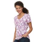 Women's Croft & Barrow&reg; Essential Classic V-neck Tee, Size: Xs, Lt Purple