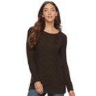 Women's Sonoma Goods For Life&trade; Lattice Sweater, Size: Small, Dark Brown